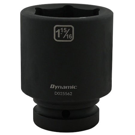 Dynamic 1" Drive Deep Socket, Black Phosphate, Tools 1-15/16" X 1" Drive, 6 Point Deep Length D025562